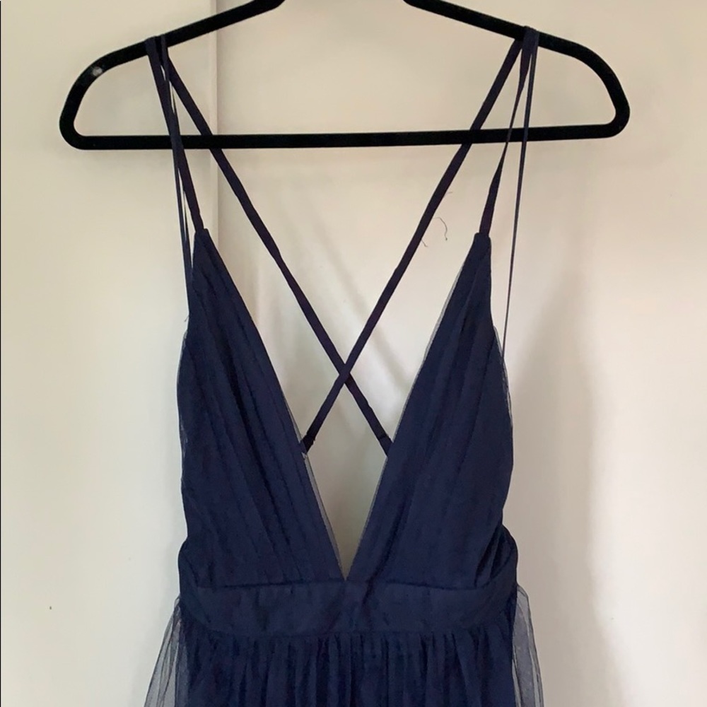 Long navy maxi dress